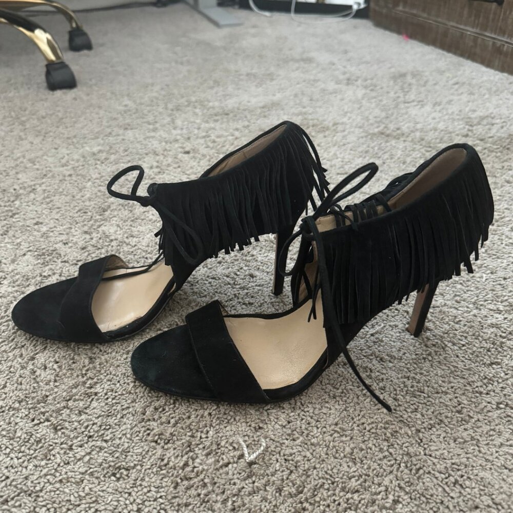 Ann Taylor Suede Fringe Heel Size 9